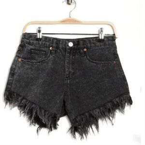 BLANK NYC Hi Rise Fray Cut Off Shorts in Sabotage Black Size 26 NWT